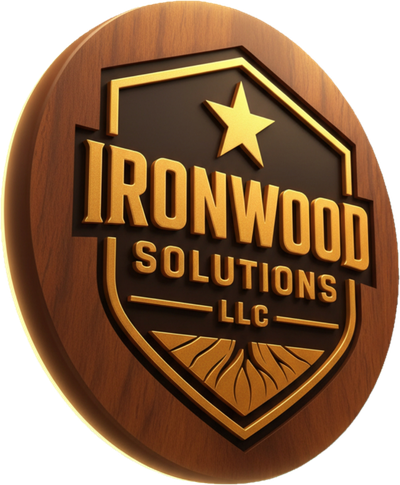 IronWood Solutions LLC bronze and wood crest